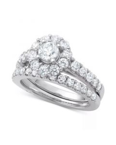 Certified Diamond Bridal Set (2 ct. t.w.) in 18k Gold, White Gold or Rose Gold, Created for Macy's