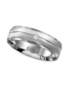 Men's Diamond Accent Band in 14k White Gold