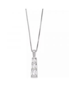 Diamond Three-Stone Linear Pendant Necklace (3/4 ct. t.w.) in 14k White Gold or 14k Yellow Gold