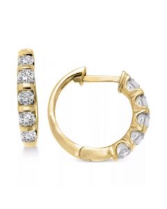 Diamond Five-Stone Hoop Earrings (1/2 ct. t.w.) in 14k Gold or White Gold