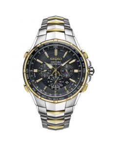 Men's Coutura Radio Sync Solar Chronograph Two-Tone Stainless Steel Bracelet Watch 45mm SSG010