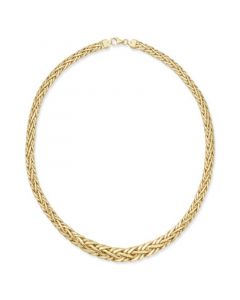 Polished Weave-Style Collar Necklace in 14k Gold