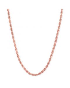 14k Rose Gold Diamond-Cut Rope Chain 18" Necklace (2-1/2mm)