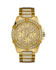 Men's Crystal Gold-Tone Stainless Steel Bracelet Watch 46mm