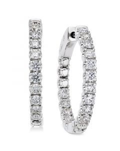 Diamond In-and-Out Hoop Earrings (2 ct. t.w.) in 14k White Gold