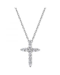 Diamond Cross Pendant Necklace (1/4 ct. t.w.) in 14k White Gold