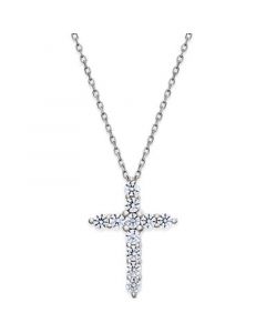 Diamond Cross Pendant Necklace (1/2 ct. t.w.) in 14k White Gold