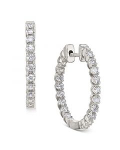 Diamond In-and-Out Hoop Earrings (1/2 ct. t.w.) in 14k White Gold