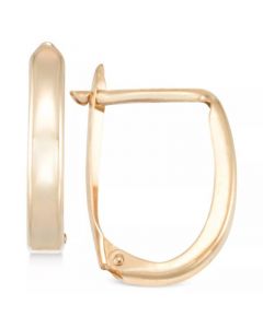 Polished U-Hoop Earrings in 10k Gold