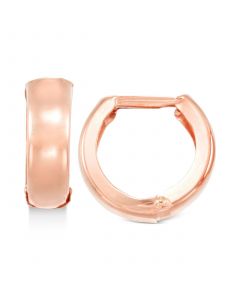 Polished Wide Huggy Hoop Earrings in 10k Rose Gold