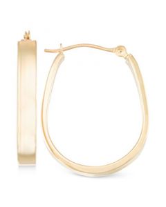 Polished Pear-Shape Hoop Earrings in 10k Gold