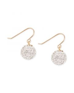 Crystal Pavé Ball Drop Earrings in 10k Gold