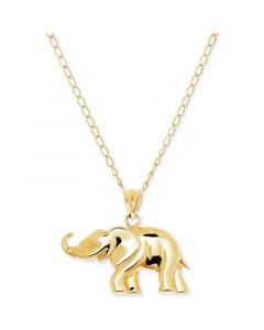 Elephant Pendant Necklace in 10k Gold