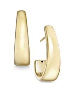 J-Hoop Earrings in 14k Gold