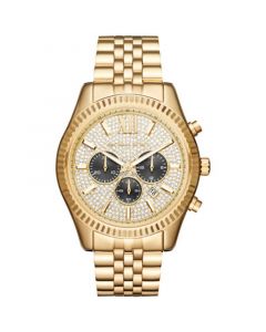 Men's Chronograph Lexington Gold-Tone Stainless Steel Bracelet Watch 44mm MK8494