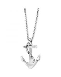 EFFY® Men's Anchor Pendant Necklace in Sterling Silver