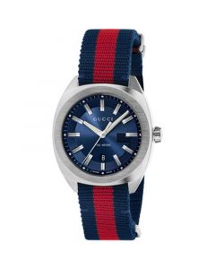 Men's GG2570 Swiss Blue-Red-Blue Web Nylon Strap Watch 41mm YA142304