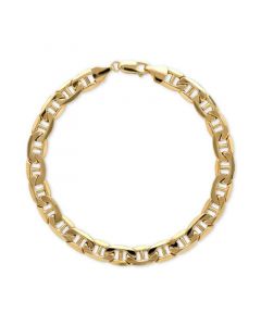 Men's Beveled Marine Link Bracelet in 10k Gold