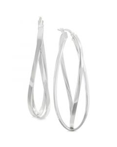 Double Oval Twist Earrings in Sterling Silver