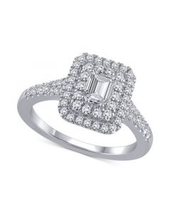 Certified Diamond Vintage Inspired Engagement Ring (1 ct. t.w.) in 18k White Gold, Created for Macy's