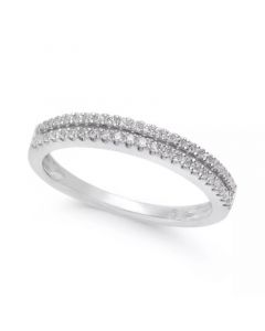 Diamond Double Row Band in (1/4 ct. t.w.) in 14k Gold, White Gold or Rose Gold