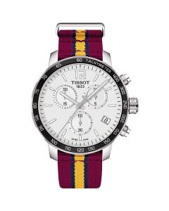 Unisex Swiss Chronograph Cleveland Cavaliers Quickster Wine, Yellow & Navy Strap Watch 42mm