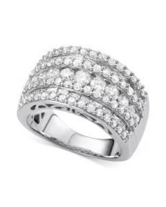 Five-Row Diamond Band (3 ct. t.w.) in 14k White, Yellow or Rose Gold