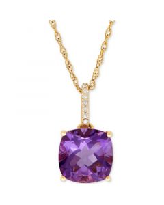 Amethyst (5-1/4 ct. t.w.) and Diamond Accent Pendant Necklace in 14k Gold