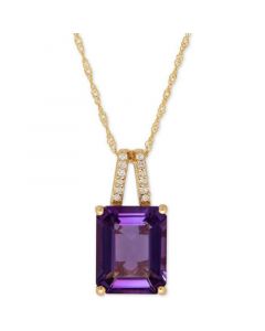 Amethyst (2-9/10 ct. t.w.) and Diamond Accent Pendant Necklace in 14k Rose Gold