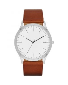 Men's Light Brown Leather Strap Watch 41mm SKW6331