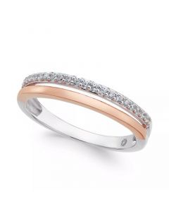 Diamond Split Band (1/8 ct. t.w.) in 14K White and Rose Gold, 14K White and Yellow Gold or 14K White Gold