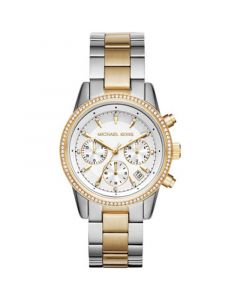 Women's Chronograph Ritz Two-Tone Stainless Steel Bracelet Watch 37mm