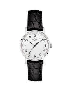 Women's Swiss Everytime Black Leather Strap Watch 30mm T1092101603200