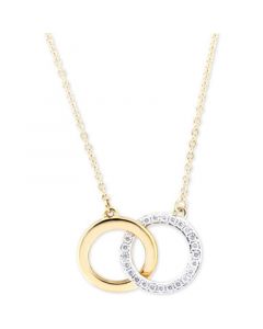 Diamond Double Circle Pendant Necklace (1/6 ct. t.w.) in in 10k Gold, Created for Macy's