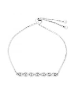 Diamond Twist Bolo Bracelet (1/4 ct. t.w.) in Sterling Silver, Created for Macy's