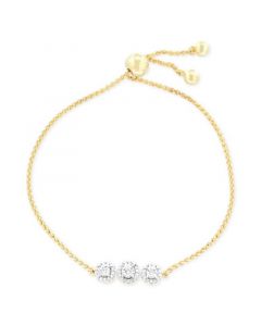 Diamond Cluster Bolo Bracelet (1/6 ct. t.w.) in 14k Gold-Plated Sterling Silver, Created for Macy's