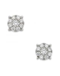 Diamond Cluster Stud Earrings (1/4 ct. t.w.) in 14k White Gold