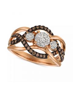 Chocolatier Diamond Ring (3/8 ct. t.w.) 	in 14k Rose Gold (Also Available in Two-Tone White & Yellow Gold or White Gold)