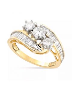 Diamond Bypass Ring in 14k White, Yellow or Rose Gold (1-1/2 ct. t.w.)