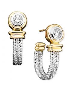 Diamond Earrings (1/3 ct. t.w.) in 14k White & Yellow Gold