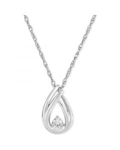 Diamond Pendant Necklace (1/10 ct. t.w.) in 10k White Gold