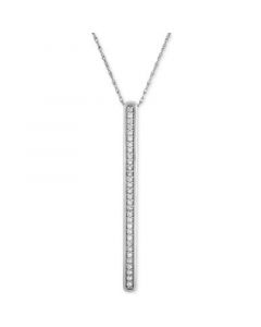 Diamond Stick Pendant Necklace (1/6 ct. t.w.) in Sterling Silver