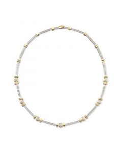 Diamond Necklace (1 ct. t.w.) in 14k White & Yellow Gold