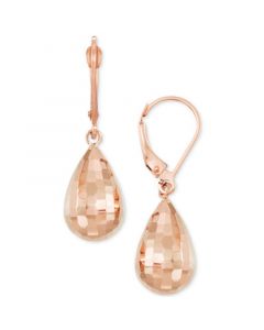 Textured Teardrop Drop Earrings in 14k Rose Gold