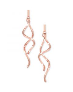 Twisty Bar Drop Earrings in 14k Rose Gold