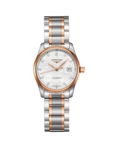 Women's Swiss Automatic Master Diamond (1/20 ct. t.w.) 18k Rose Gold & Stainless Steel Bracelet Watch 29mm