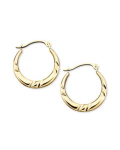 10k Gold Small Polished Pinched Hoop Earrings