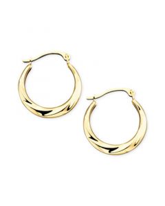 10k Gold Small Polished Swirl Hoop Earrings