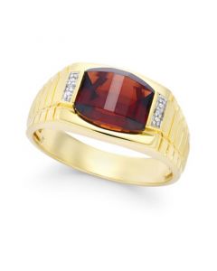 Men's Garnet (4-1/3 ct. t.w.) and Diamond Accent Ring in 10k Gold