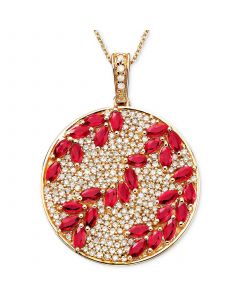 Rosa by EFFY® Ruby (3-1/3 ct. t.w.) & Diamond (9/10 ct. t.w.) Pendant in 14k Rose Gold, Created for Macy's